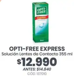 Cruz Verde Opti-free express solución lentes de contacto oferta