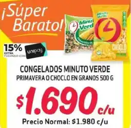 Alvi Congelados minuto verde primavera o choclo en granos oferta