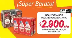 Alvi Soprole pack leche chocolate o frutilla oferta