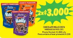 Alvi Rolls costa chocolate variedades doypack oferta