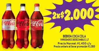 Coca cola bebida variedades desechable