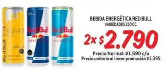 Bebida energética red bull variedades