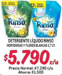 Alvi Rinso detergente líquido hortensias y flores blancas oferta