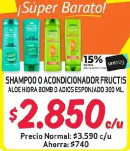 Alvi Fructis shampoo o acondicionador aloe hidra bomb o adios esponjado oferta