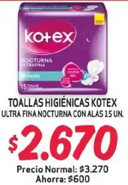 Alvi Kotex toallas higiénicas ultra fina nocturna con alas oferta