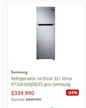 Samsung - Refrigerador no frost 321 litros RT32K500JS8/ZS gris Samsung