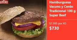 Super Bodega a Cuenta Super beef hamburguesa vacuno y cerdo tradicional oferta