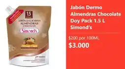 Super Bodega a Cuenta Simond's jabón dermo almendras chocolate doy pack oferta