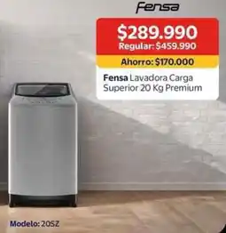 Lider Fensa lavadora carga superior premium oferta