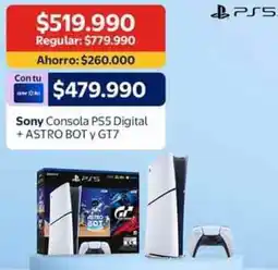 Lider Sony consola ps5 digital + astro bot y gt7 oferta