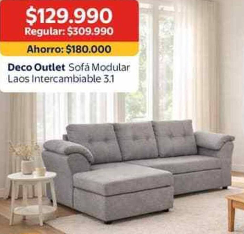 Deco outlet sofa modular laos intercambiable 3.1 oferta en Lider