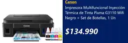 Lider Canon impresora multifuncional inyección térmica de tinta pixma G3110 wifi oferta