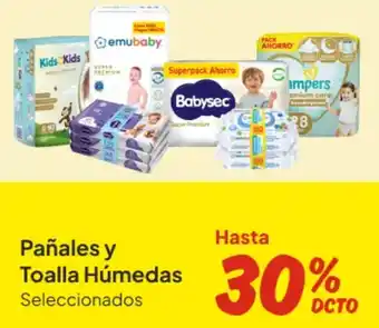 Pañales y toalla húmedas seleccionados