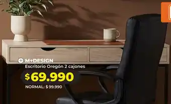 M+DESIGN Escritorio Oregón 2 cajones