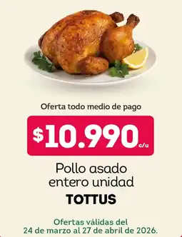 Tottus Tottus pollo asado entero oferta