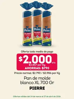 Tottus Pierre pan de molde blanco XL oferta