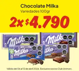 Unimarc Milka chocolate oferta