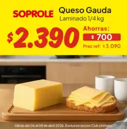 Unimarc Soprole queso gauda oferta