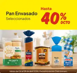 Unimarc Pan envasado seleccionados oferta