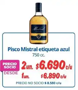 Alvi Pisco Mistral etiqueta azul oferta