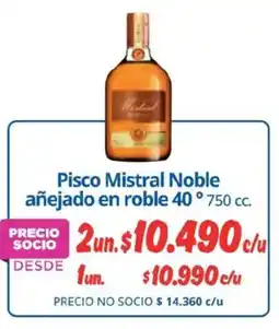 Alvi Pisco Mistral Noble añejado en roble 40° oferta