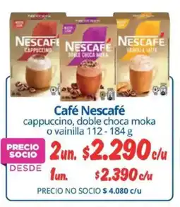 Alvi Nescafé café cappuccino, doble choca moka o vainilla oferta