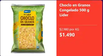 Lider choclo en granos congelado