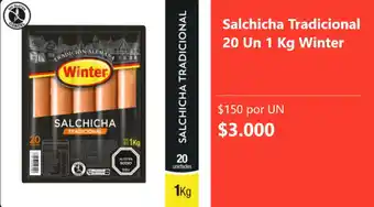 Super Bodega a Cuenta Winter salchicha tradicional oferta