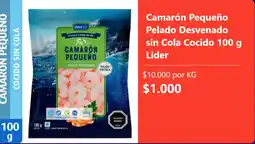 Super Bodega a Cuenta Lider camarón pequeño pelado desvenado sin cola cocido oferta