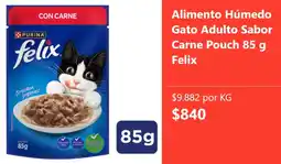 Super Bodega a Cuenta Purina felix alimento húmedo gato adulto sabor carne pouch oferta
