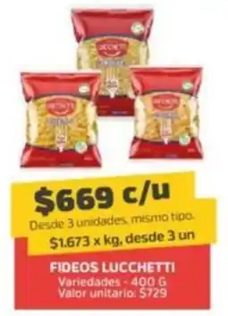 Super Ganga Fideos lucchetti variedades oferta