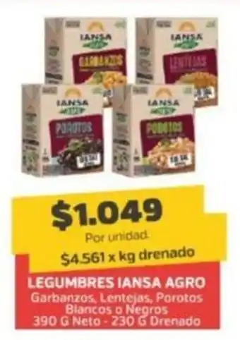 Iansa legumbres agro garbanzos, lentejas, porotos blancos o negros