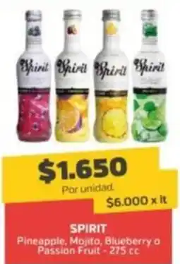 Super Ganga Spirit pineapple, mojito, blueberry o passion fruit oferta