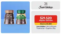 Lider Juan Valdez Café Liofilizado Tradicional + Orgánico 95g oferta