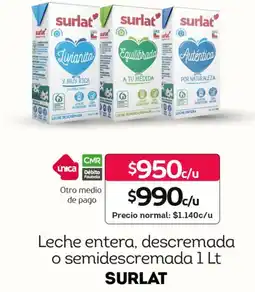 Tottus Surlat leche entera, descremada o semidescremada oferta