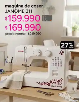 Ripley maquina de coser JANOME 311 oferta