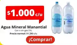Unimarc Manantial agua mineral oferta