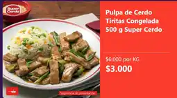Super Bodega a Cuenta Super cerdo pulpa de cerdo tiritas congelada oferta