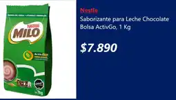 Lider Nestlé saborizante para leche chocolate bolsa activgo oferta