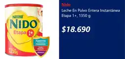 Lider Nido leche en polvo entera instantánea etapa 1+ oferta
