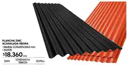 Construmart Plancha zinc acanalada negra oferta