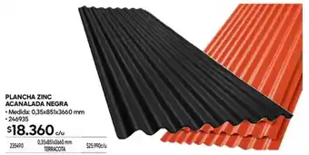 Plancha zinc acanalada negra