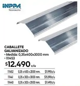 Construmart Inppa acerotocho caballete galvanizado oferta