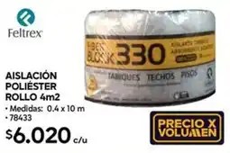 Construmart Aislación p rollo 4m2 oliéster oferta