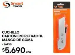 Construmart Smart tools cuchillo cartonero retractil mango de goma oferta