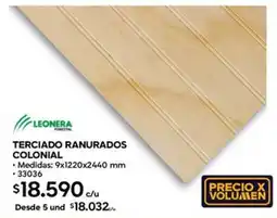 Construmart Leonera terciado ranurados colonial oferta