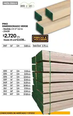 Construmart Pino dimensionado verde oferta