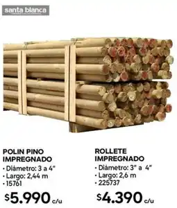 Construmart Polin pino impregnado oferta