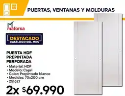 Construmart Puerta hdf prepintada perforada oferta