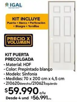 Construmart Igal kit puerta precolgada oferta